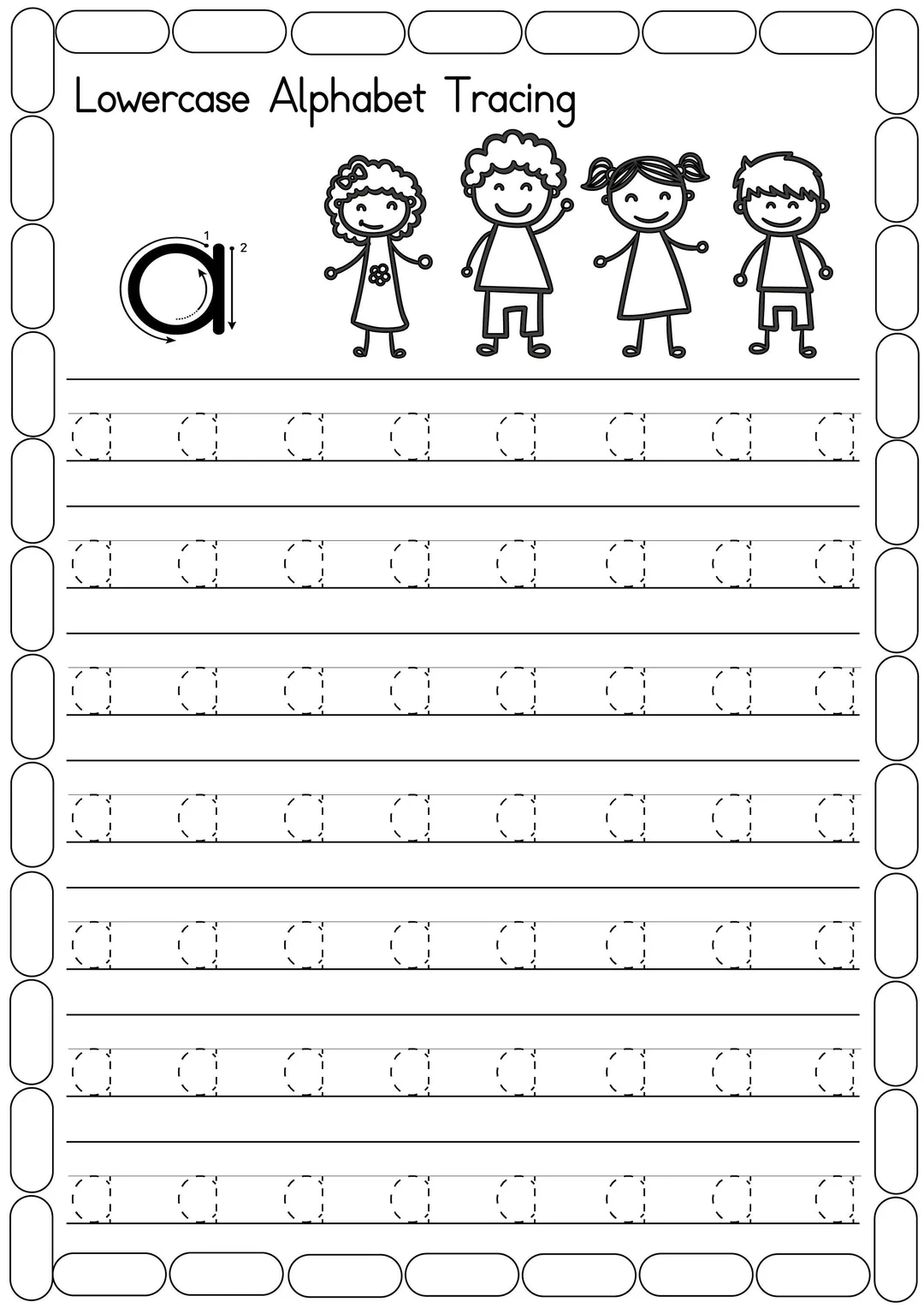 Free Printable Lowercasealphabet Letter Tracing Sheets