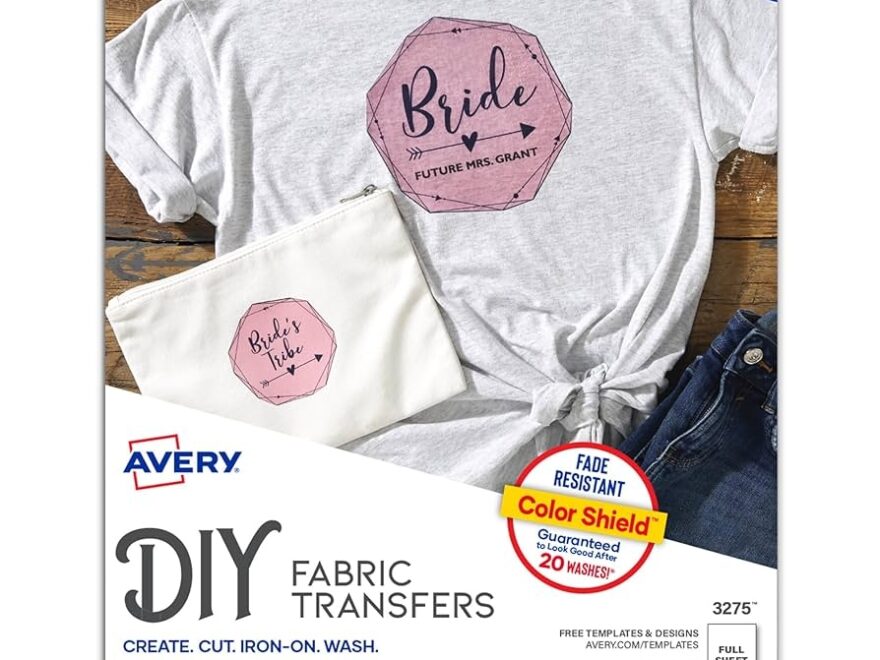 Amazon Avery Printable Heat Transfer Paper For Light Fabrics 8 5 X 11 Inkjet Printer Compatible 12 Sheets Of Iron On Transfer Paper Great For Custom Shirts Uniforms Gifts And More 3275