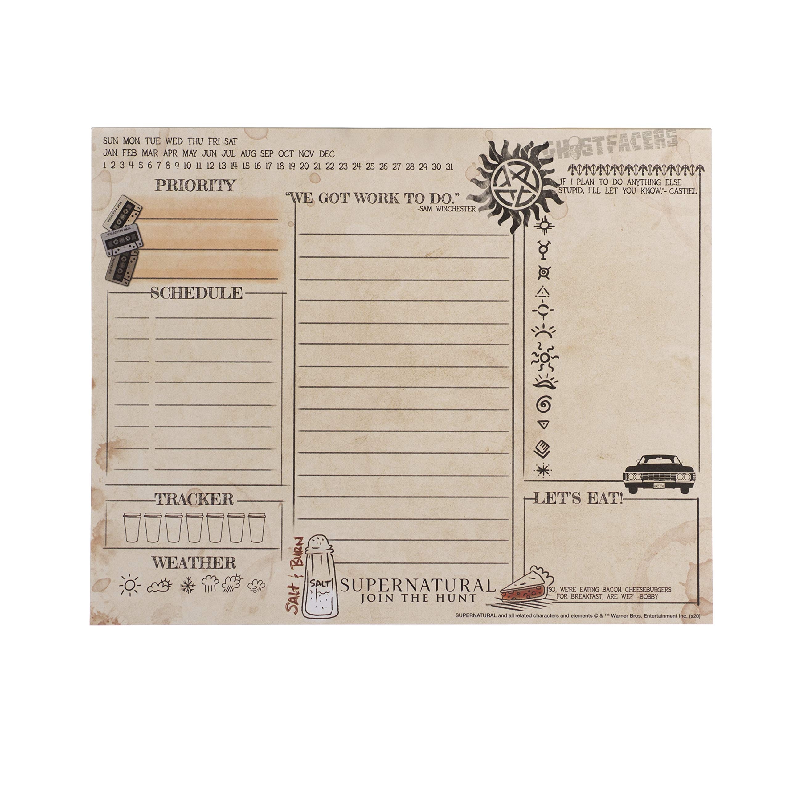 Amazon Conquest Journals Supernatural Daily Planning Notepad Tear Off Sheets 50 Pages 8 X 10 Priorities Schedule To Do s Notes Meal Planner And Daily Habit Tracker Office Products