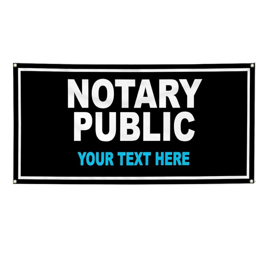Amazon Custom Industrial Vinyl Banner Multiple Sizes Notary Public Style E Personalized Text Here Business Outdoor Weatherproof Yard Signs Black 4 Grommets 20x50Inches Office Products Amazon Custom Industrial Vinyl Banner Multiple Sizes Notary Public Style E Personalized Text Here Business Outdoor Weatherproof Yard Signs Black 4 Grommets 20x50Inches Office Products