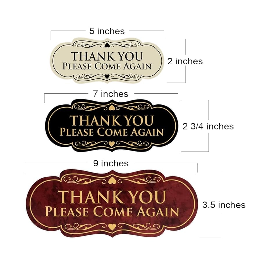 Amazon Designer Thank You Please Come Again Sign Black Large Office Products