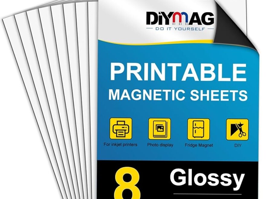 Amazon DIYMAG Printable Magnetic Sheets 8Pcs 8 5 X 11 Inch Flexible Magnet Sheets Glossy Non Adhesive Magnetic Paper For Inkjet Printer Photo DIY Crafts Office Products
