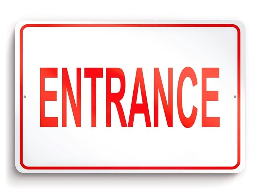 Amazon Entrance Sign 8x12 Aluminum Enter Here Sign Outdoor Indoor Easy To Install Weatherproof Patio Lawn Garden