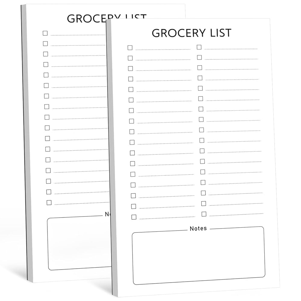 Amazon Joyberg Grocery List Magnet Pad For Fridge 2 Pack Magnetic Notepads For Refrigerator Magnetic Grocery List Pad For Fridge Full Magnet Back Shopping Lists 60 Sheets Per Note Pads Office Products