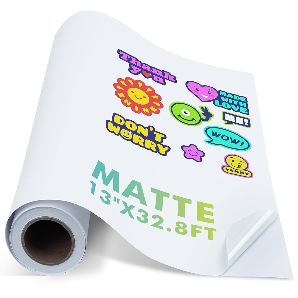 Amazon Koala Printable Vinyl Sticker Paper Roll For Inkjet Printers 13 Inch X 32 8 Ft White Matte Sticker Paper Water Resistant And Durable Sticker Pritner Paper Office Products