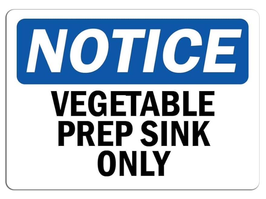 Amazon Notice Vegetable Prep Sink Only Sign Label Decal Sticker Retail Store Sign Sticks To Any Surface 8 Office Products