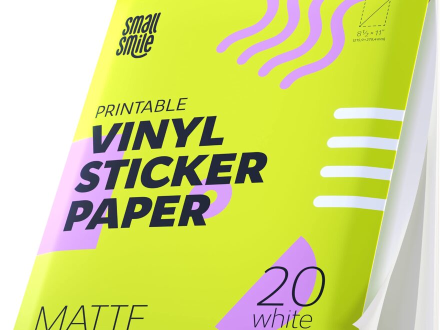 Amazon Premium Printable Vinyl Sticker Paper For Inkjet Printer And Laser 20 White Matte Sticker Paper Waterproof Durability Adhesive Paper 8 5 X 11 Fast Dry Holds Ink Well Great