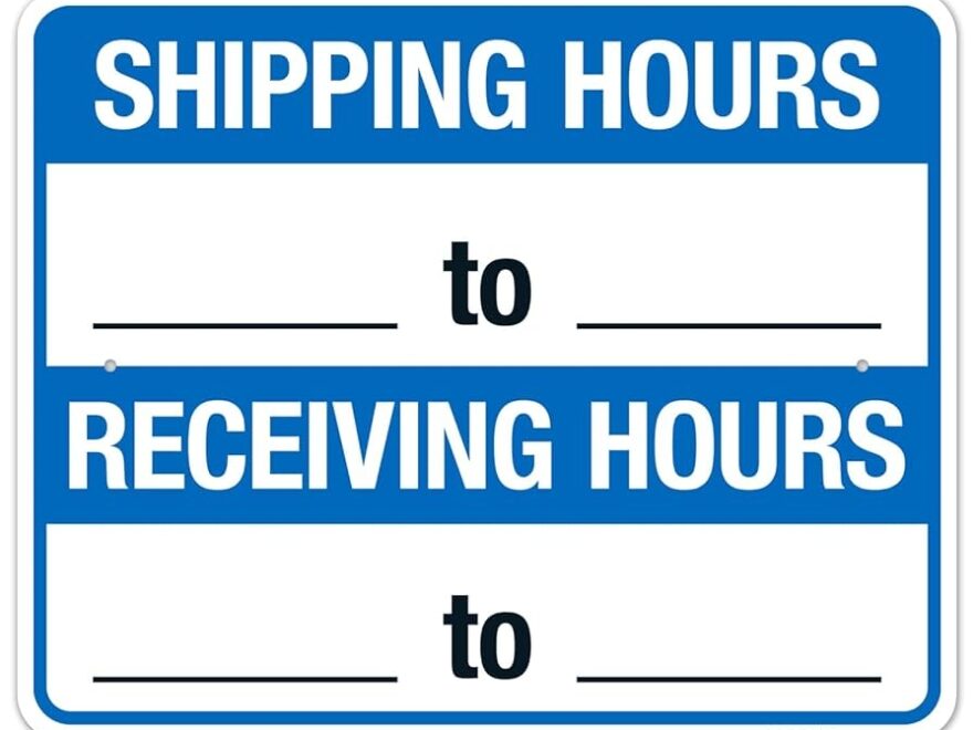 Amazon Shipping Hours Receiving Hours Sign 24x30 Inches Rust Free 063 Aluminum Fade Resistant Made In USA Industrial Scientific