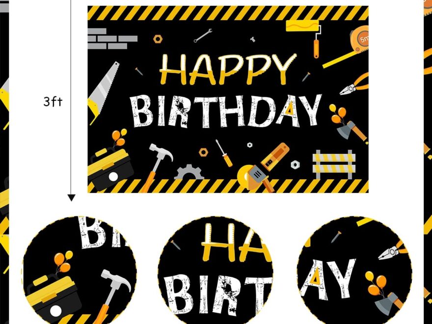 Amazon Tools Birthday Party Decorations For Boys Man Tools Happy Birthday Black And Orange Backdrop Tools Happy Birthday Banner Tools Birthday Dessert Table Decorations Hammer Drill Plier Handsaw Cake Topper Toys