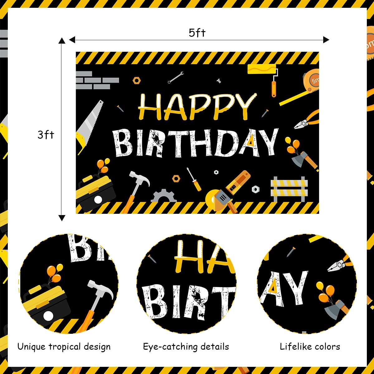 Amazon Tools Birthday Party Decorations For Boys Man Tools Happy Birthday Black And Orange Backdrop Tools Happy Birthday Banner Tools Birthday Dessert Table Decorations Hammer Drill Plier Handsaw Cake Topper Toys
