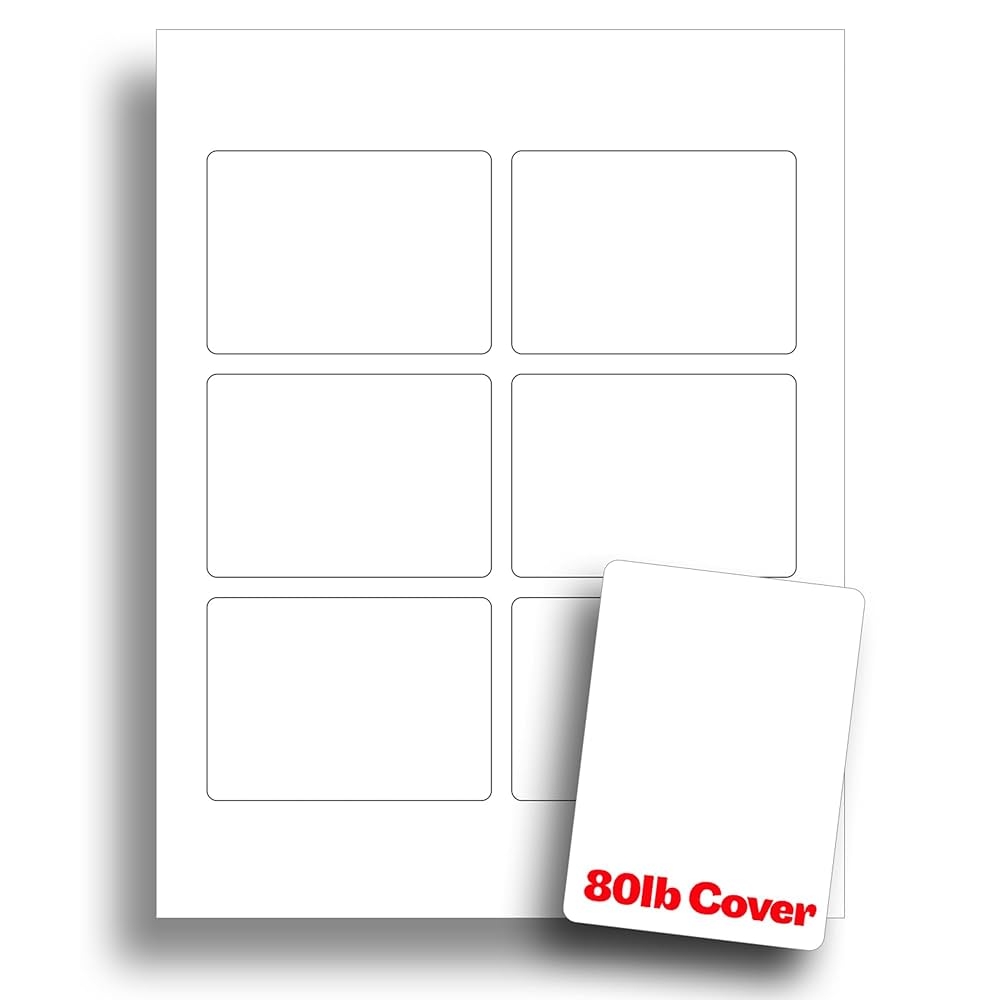 Amazon White Printable Playing Card Paper Blank Playing Cards For Inkjet Laser Printers Heavyweight 80lb Cover 10 Sheets 60 Blank Playing Cards Office Products