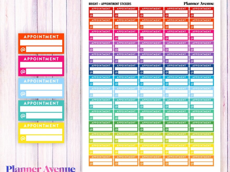 Appointment Stickers Printable Planner Stickers Appointment Printable Stickers Erin Condren Life Planner ECLP Pastel Bright Etsy