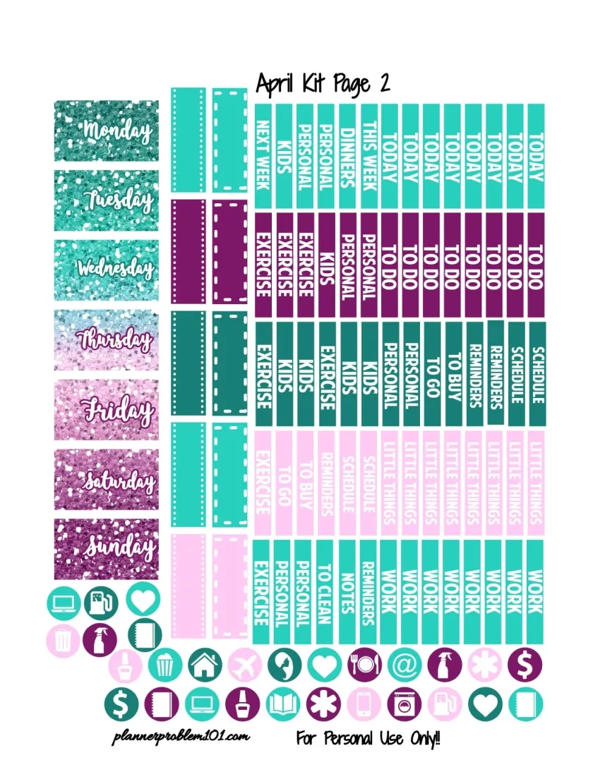 Free Printable April Planner Stickers