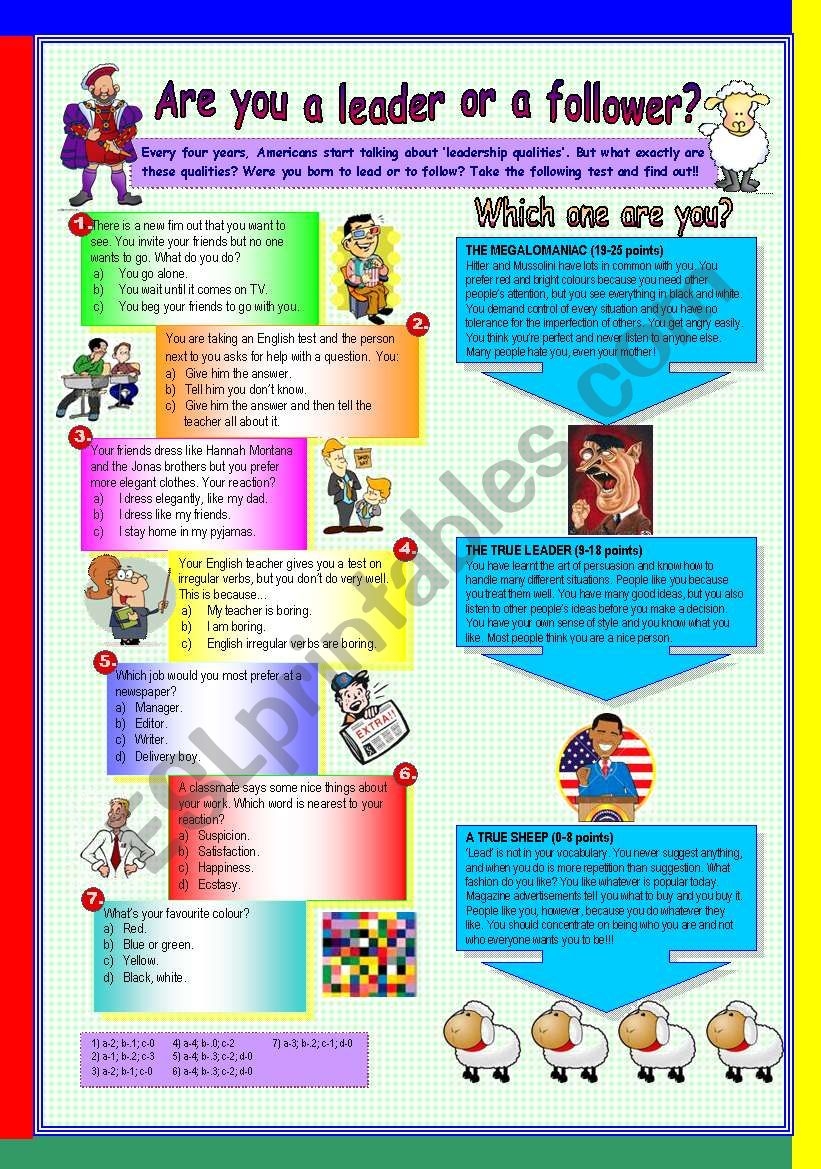 Are You A Leader Quiz Printable