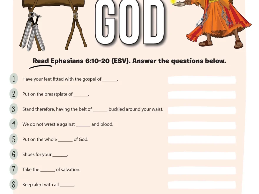 Armor Of God Quiz PDF Bible Pathway Adventures
