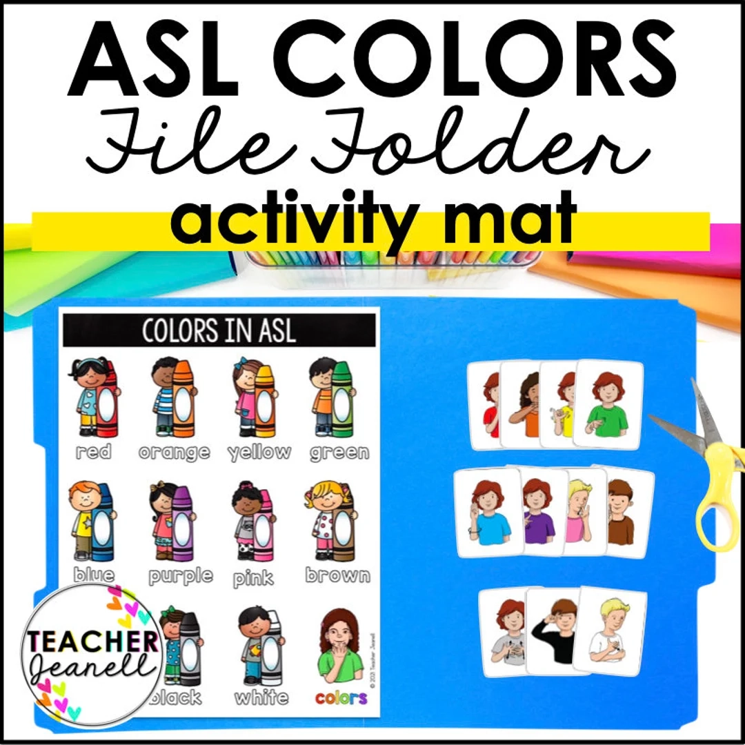ASL Colors Matching Activity Color In ASL File Folder Activity Busy Book ASL Colors Printable Etsy