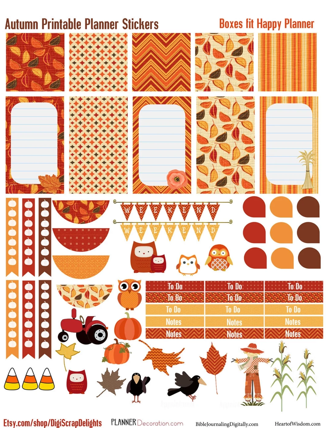 Free Autumn Planner Stickers Printables
