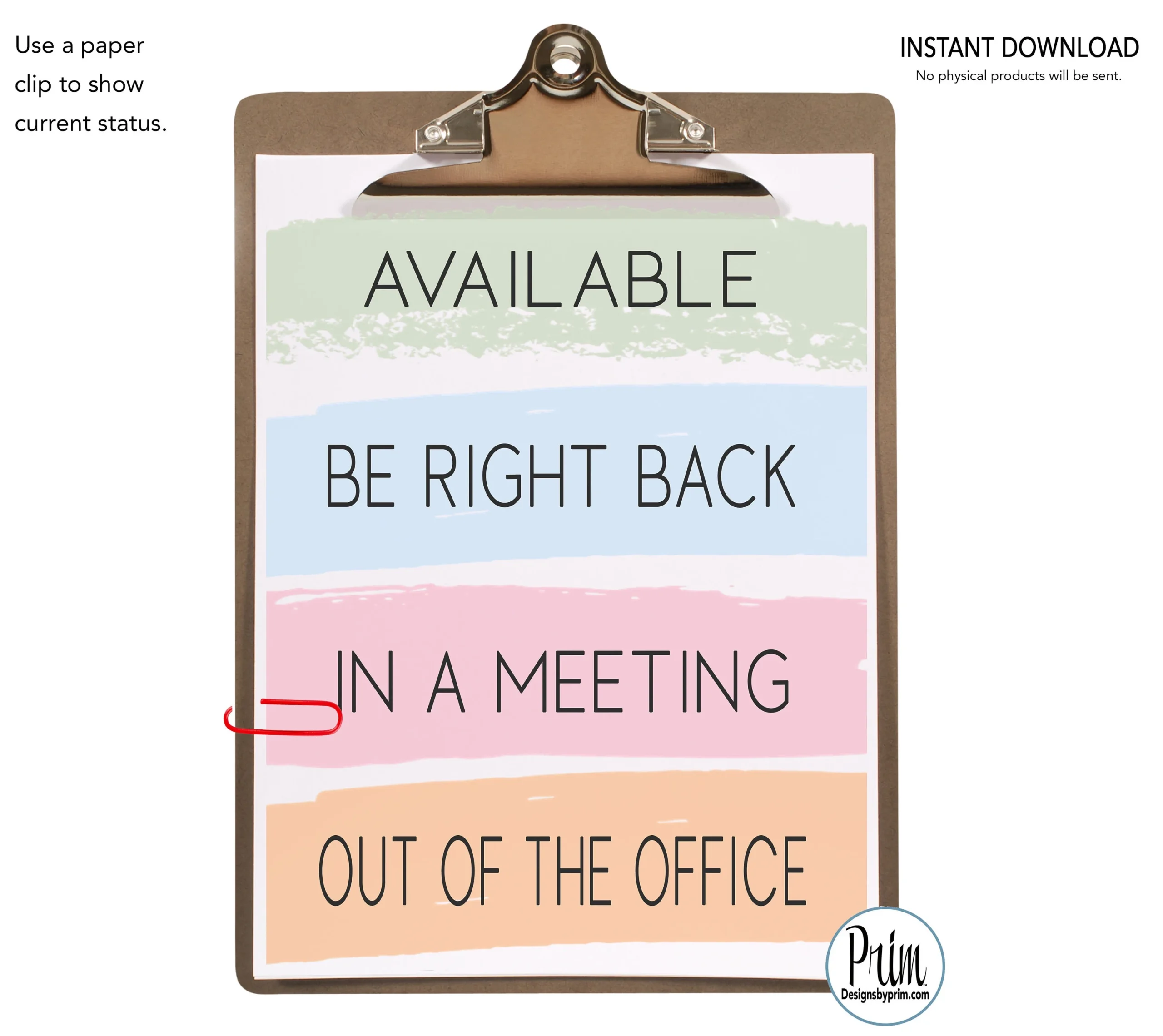Available In Meeting Printable Sign Instant Download In Progress Please Do Not Disturb Out Of The Office Be Right Back Lunch Welcome Busy Etsy