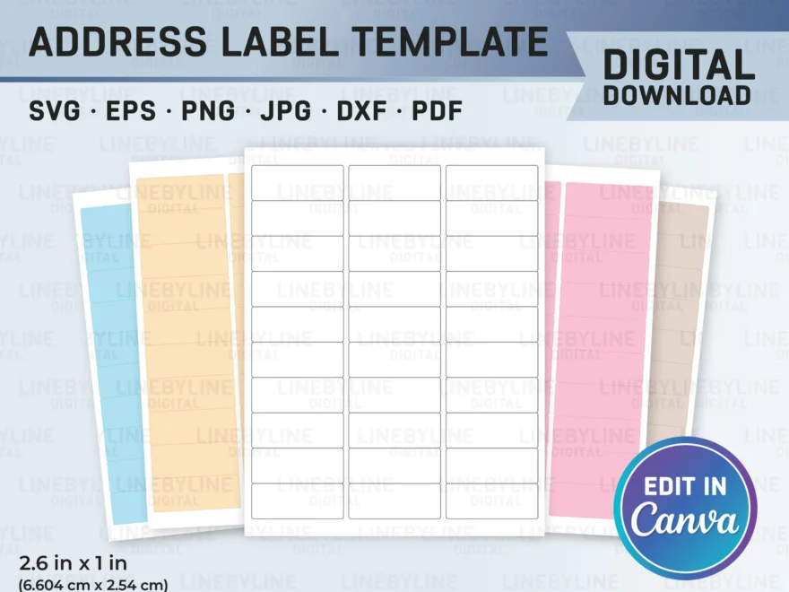 Avery Template 5167 Etsy