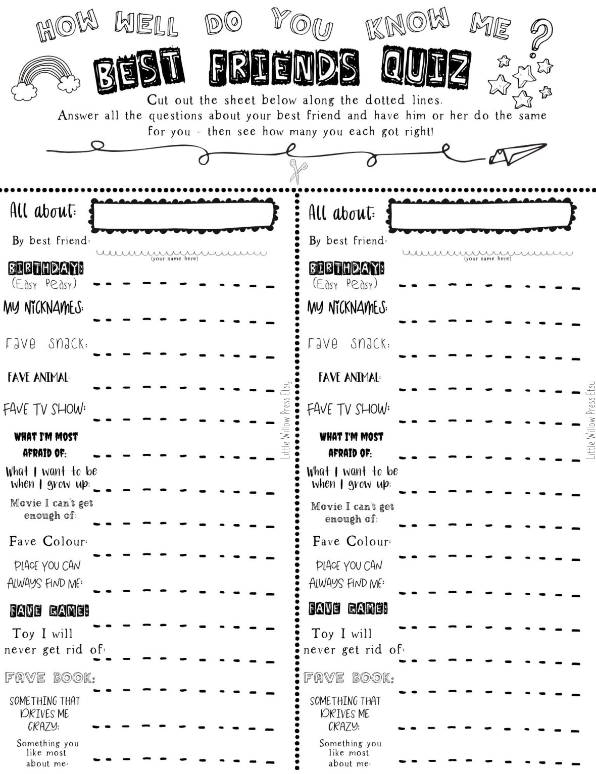Printable Quizzes For Kids