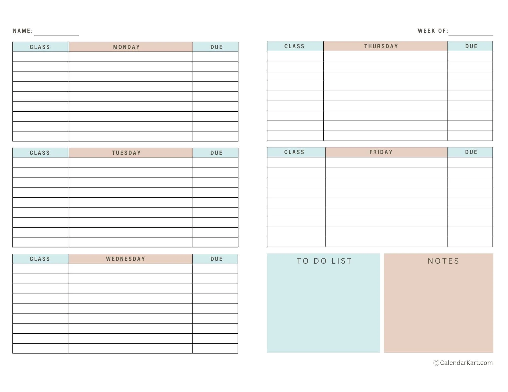 Printable Planners For College Students