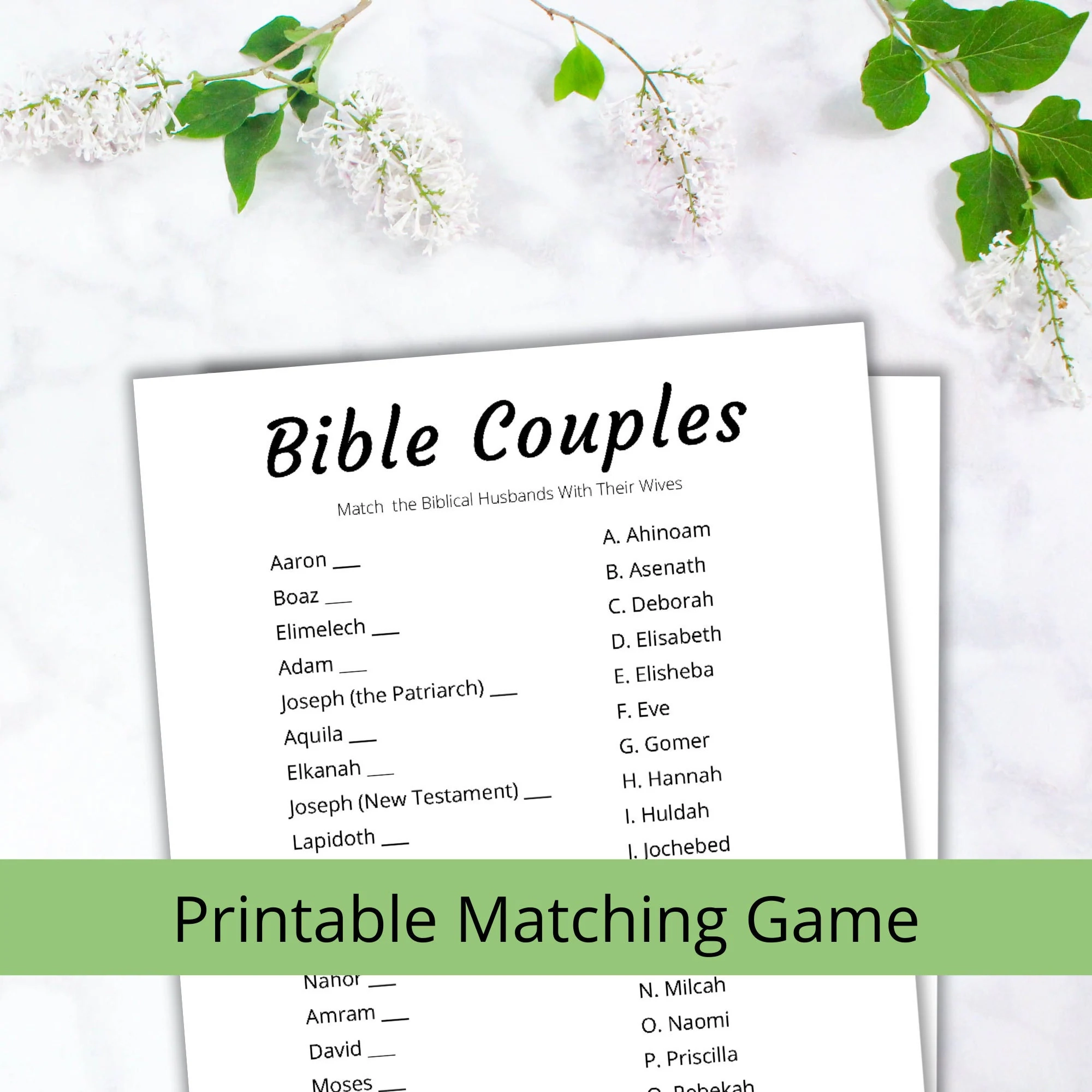 Bible Couples Quiz Printable