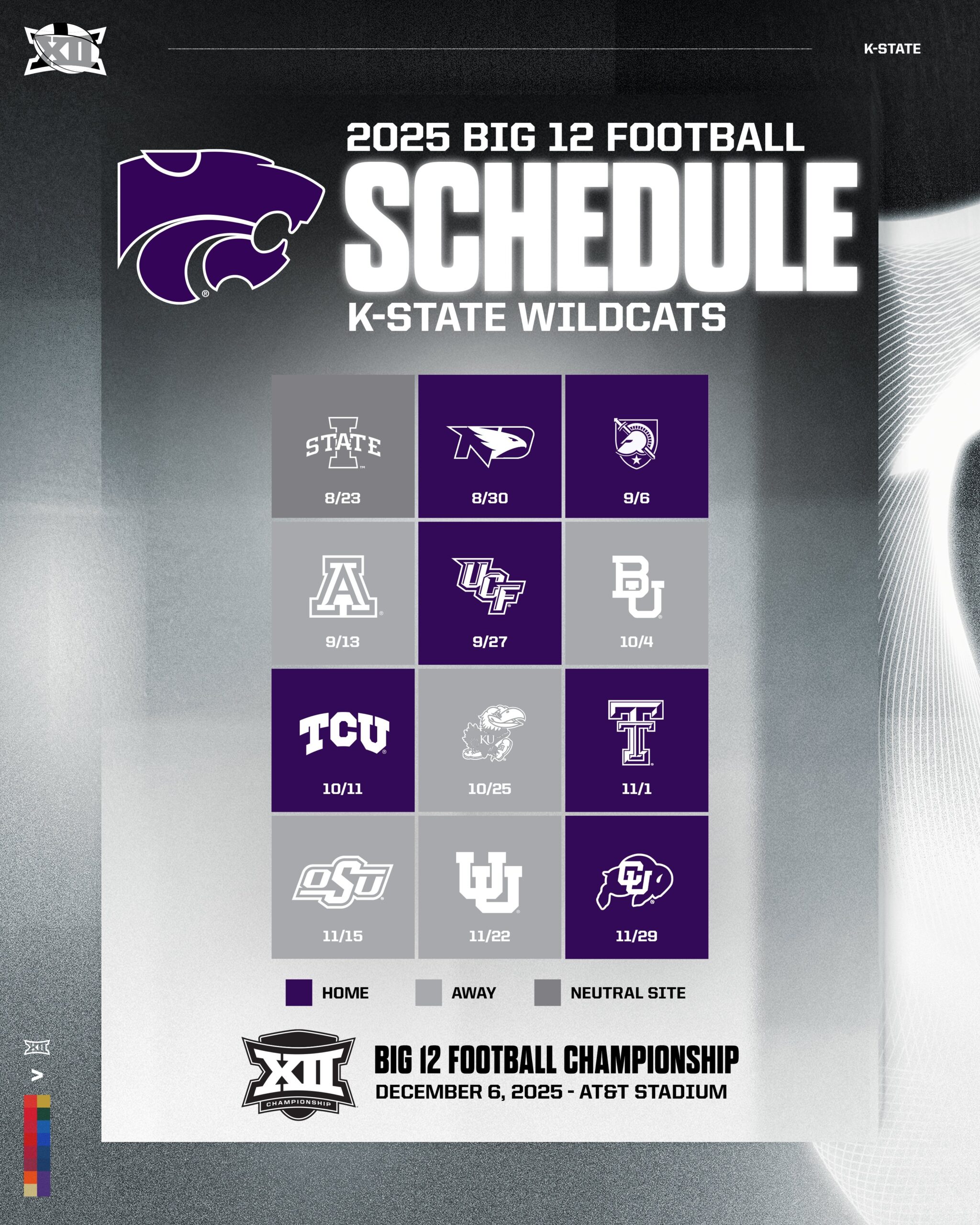Big 12 Conference On X 2025 Big 12 Football Schedule Release Kansas State Wildcats KStateFB Https t co Ni1GXiodeM X
