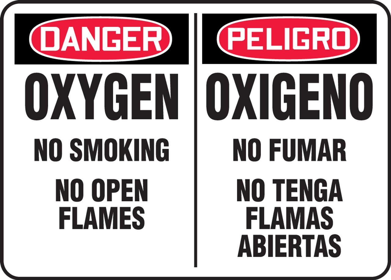 Bilingual Printable Oxygen Signs