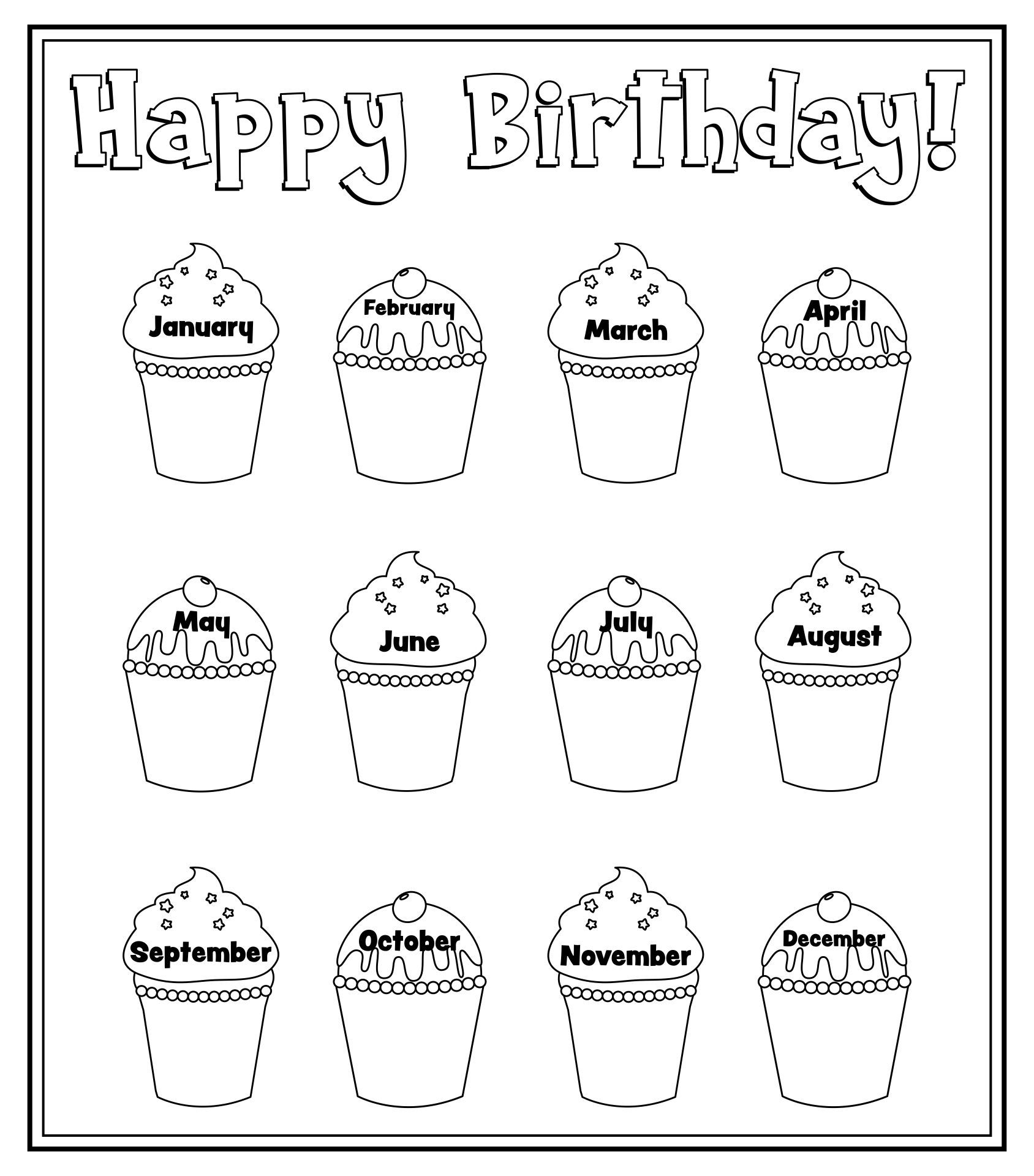 Birthday Cupcake Outlines 10 Free PDF Printables Printablee Birthday Cupcake Outlines 10 Free PDF Printables Printablee