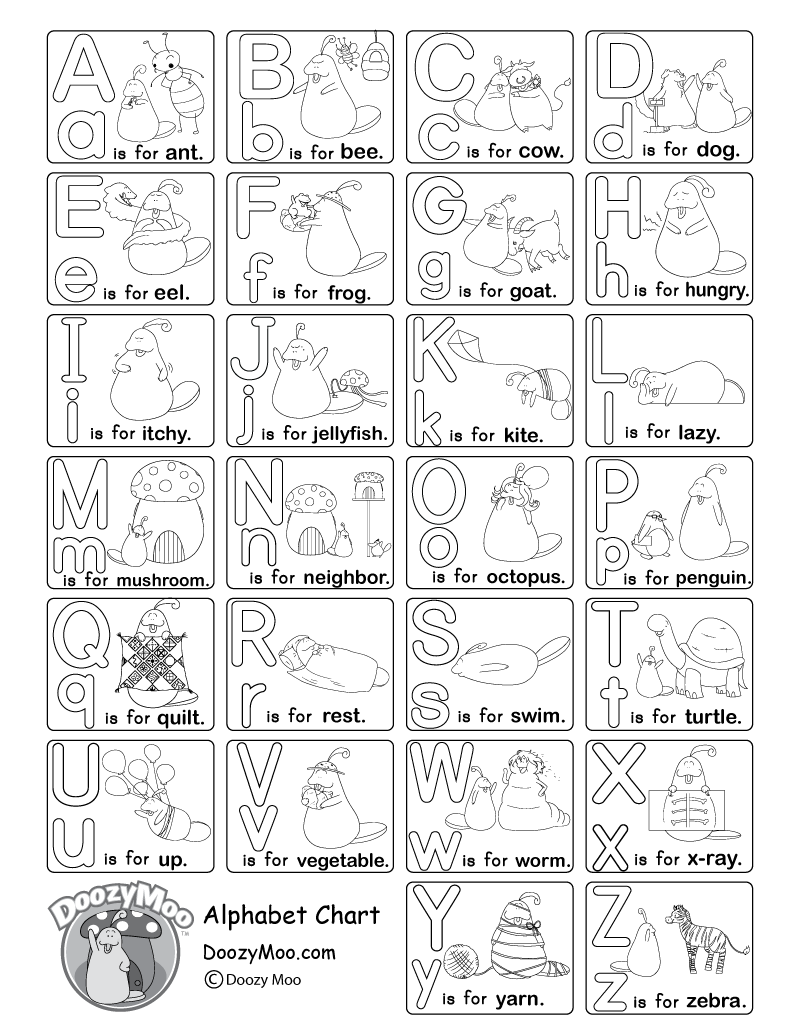 Printable Alphabet Chart Black And White Printable Alphabet Chart Black And White