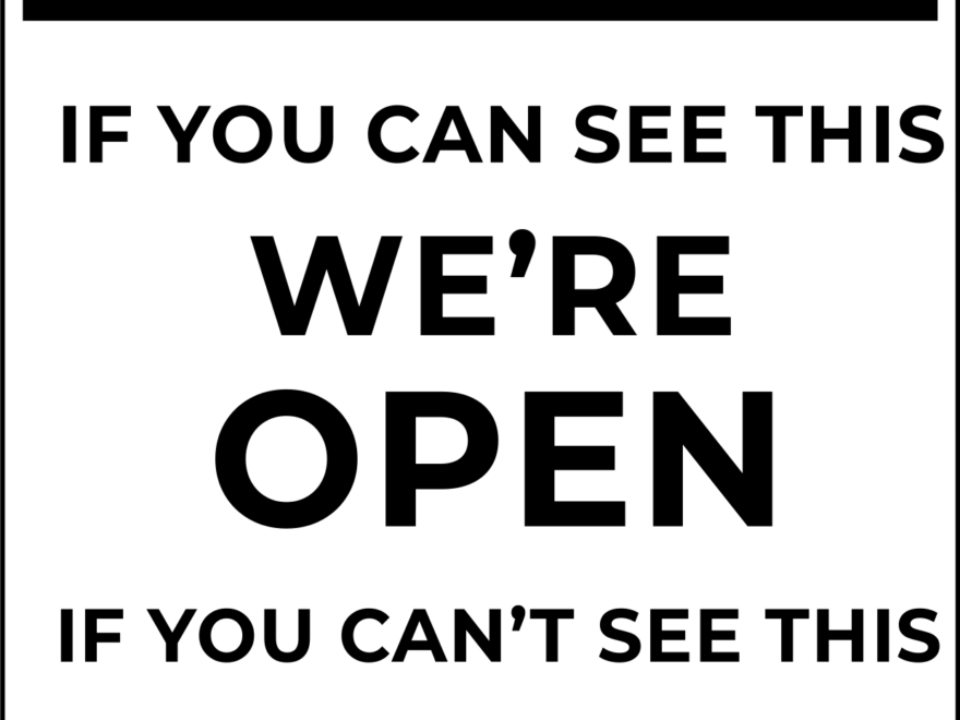 Black And White Open And Close Notice Sign Template Square Signs