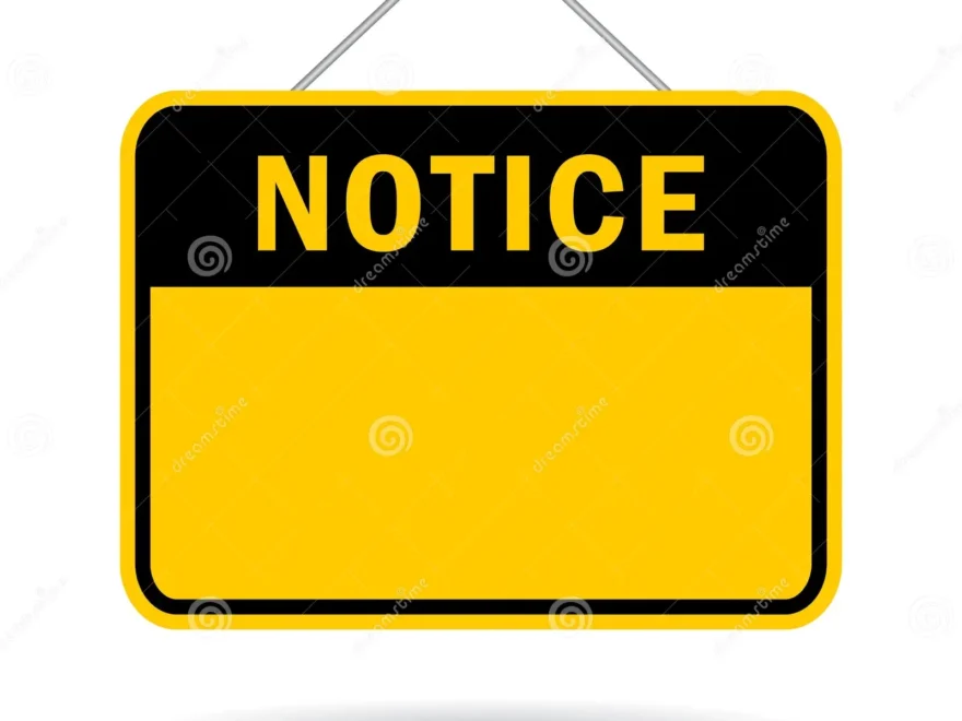 Blank Security Notice Yellow Board Stock Vector Illustration Of Area Hanging 177267479