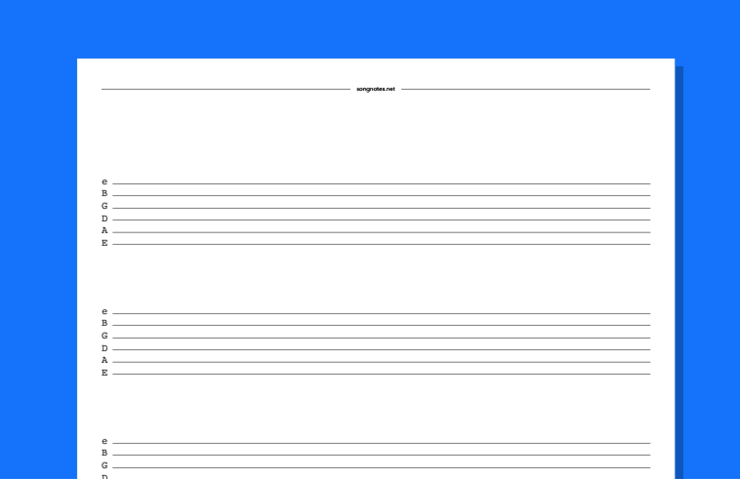 Blank Tabs Free PDF Templates To Download Print And Write Your Own Guitar Tabs Blank Tabs Free PDF Templates To Download Print And Write Your Own Guitar Tabs