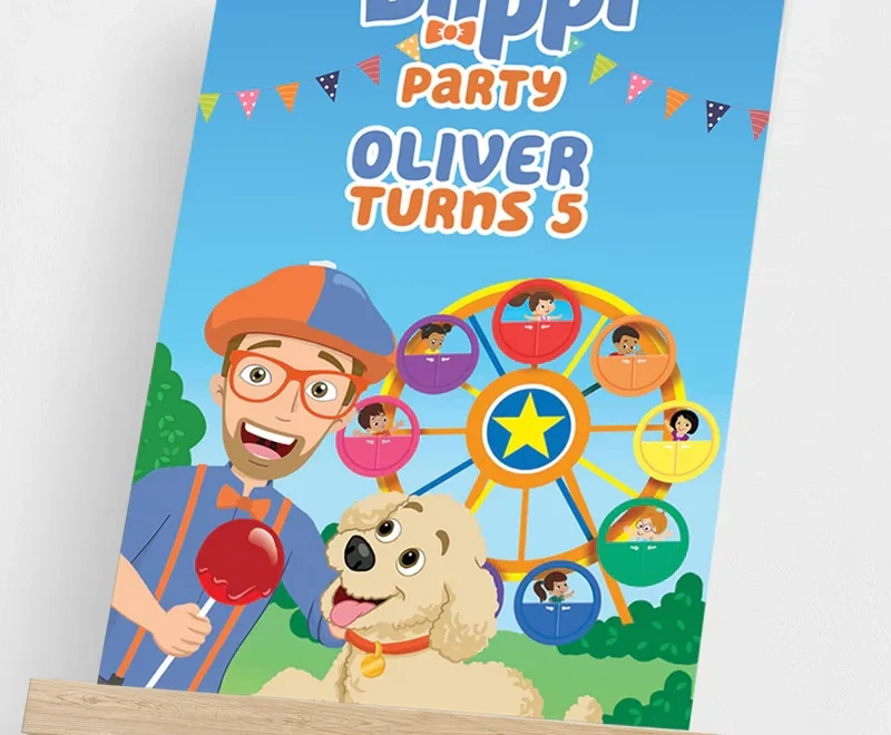 BLIPPI Themed Birthday Party Digital Printable Welcome Sign Jolly Owl Designs