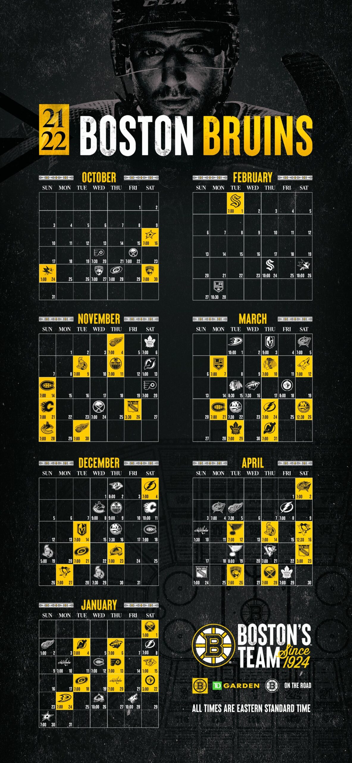 Boston Bruins On X We ve Got Game Times Full 2021 22 NHLBruins Schedule Https t co oQJvAX8PM6 Https t co KYAgAVMZLa X