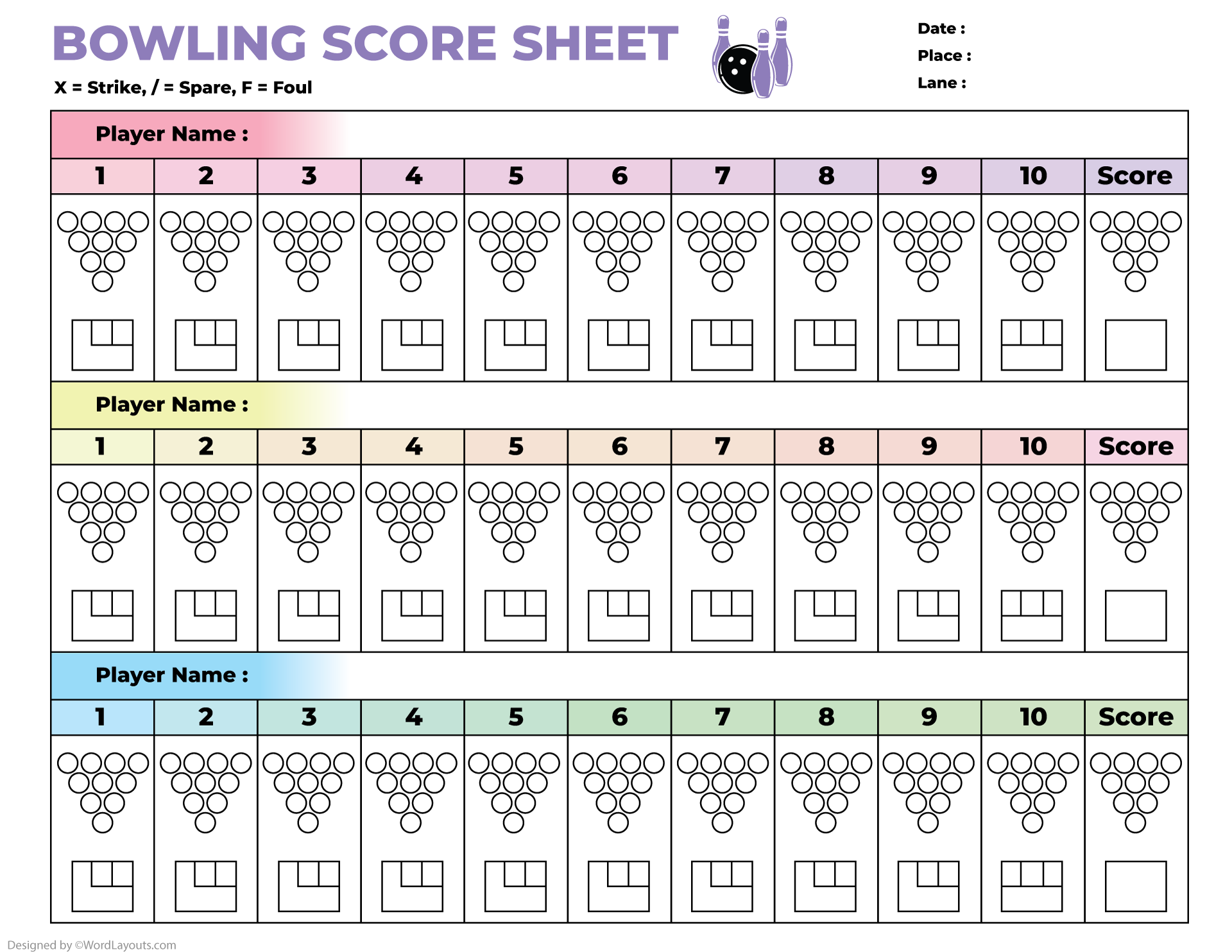 Blank Printable Pin Sheet