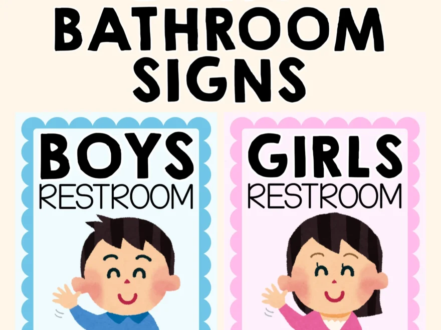 Boys And Girls Restroom Signs Printable Bathroom Decor Classroom Bathroom Signs Childcare Bathroom Signs Etsy