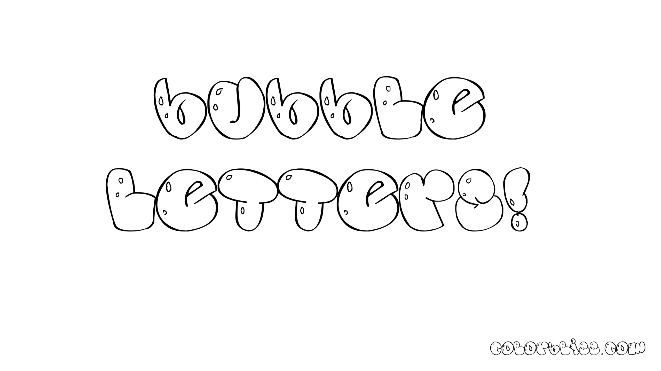 Bubble Letter Coloring Page Generator