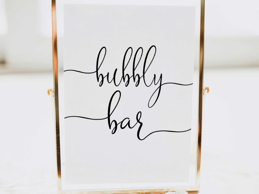 Bubbly Bar Bridal Shower Sign Printable Minimalist Bridal Shower OhHappyPrintables