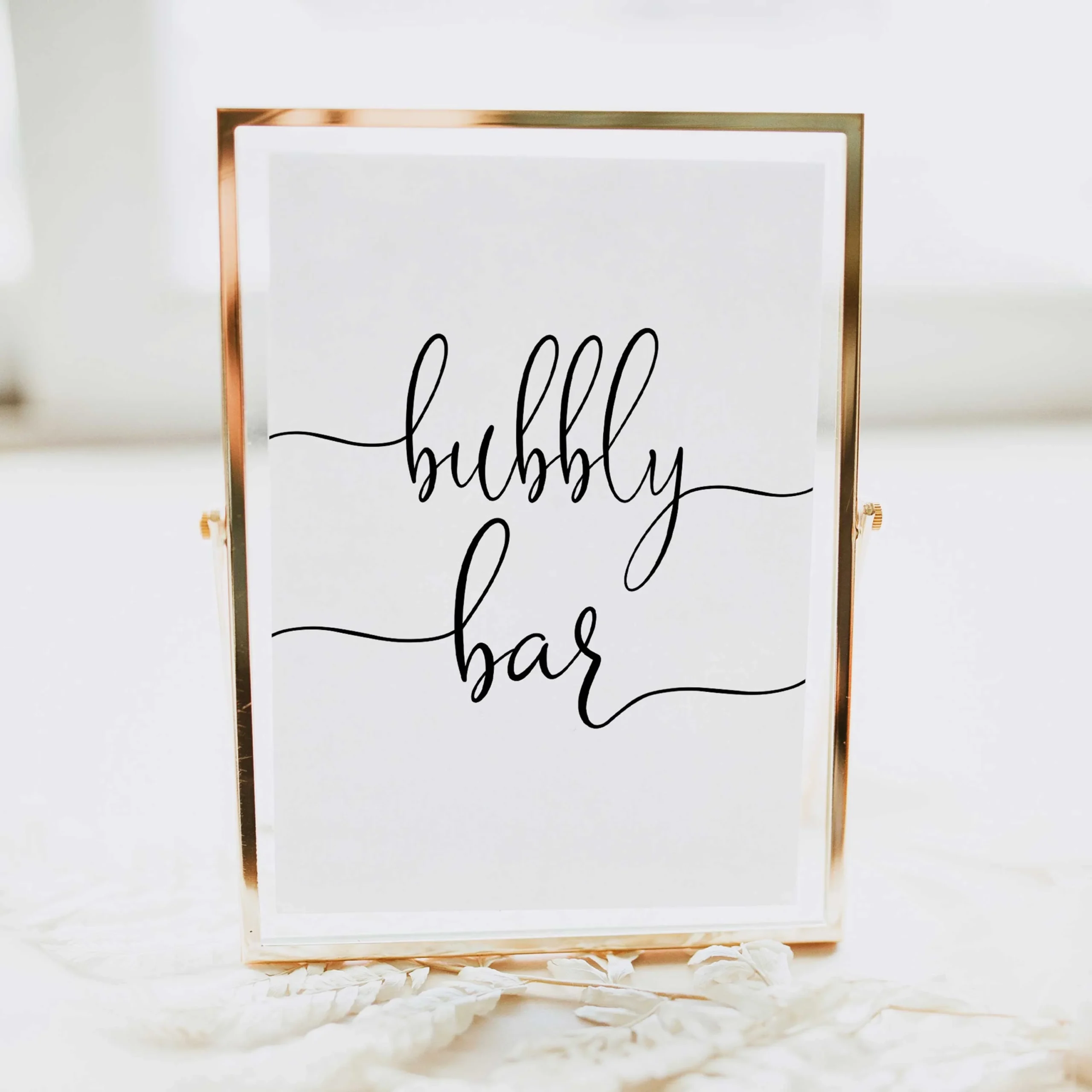 Bubbly Bar Bridal Shower Sign Printable Minimalist Bridal Shower OhHappyPrintables