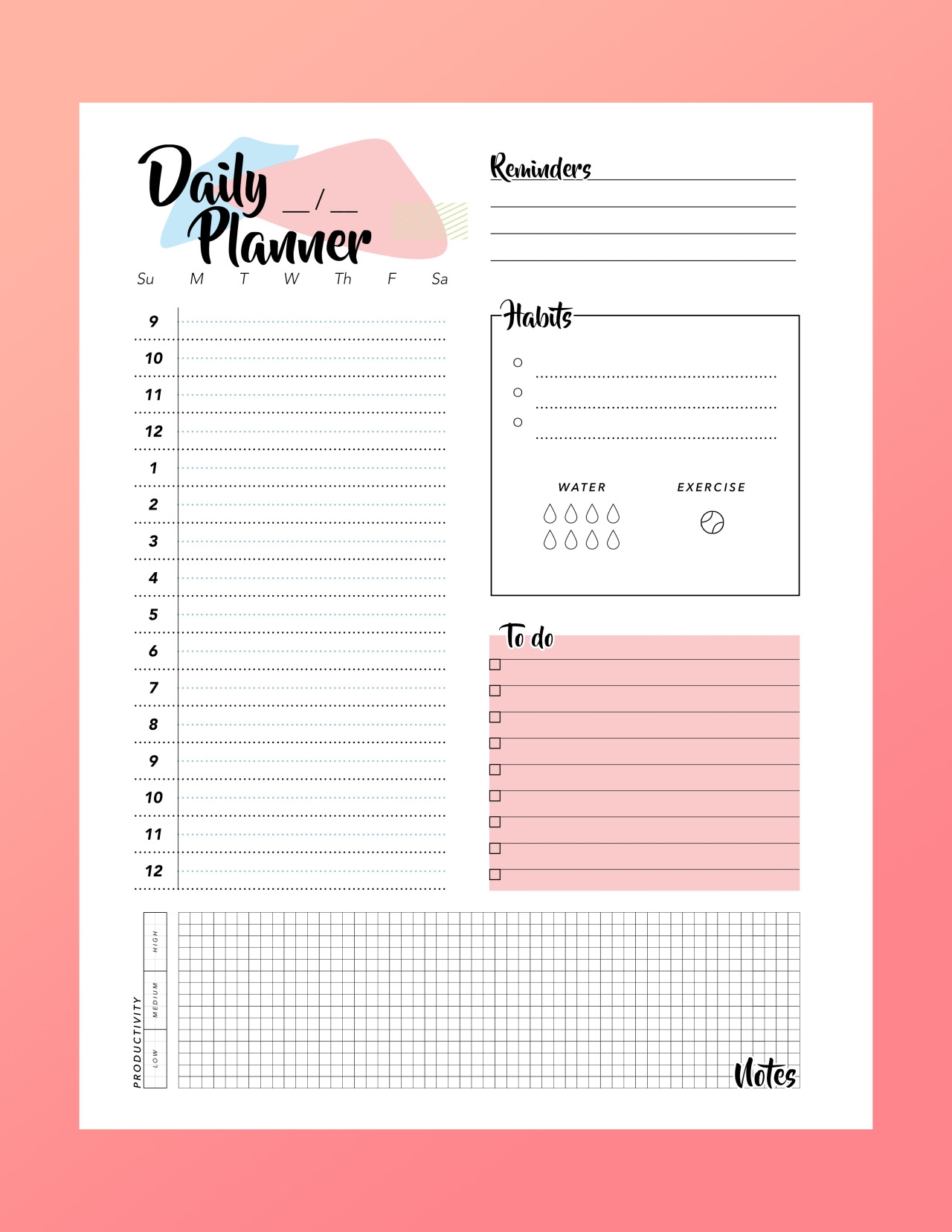 Cofene Daily Planner Printable