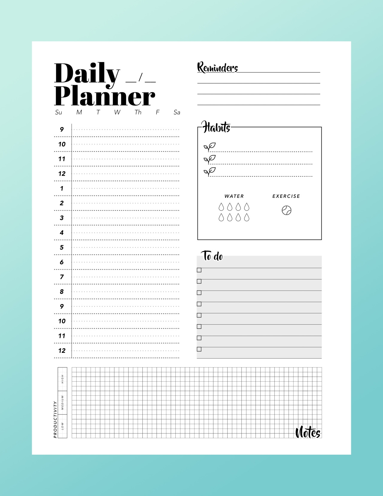 Caffeine Vix cofene s Daily Planner Printables Brand New 