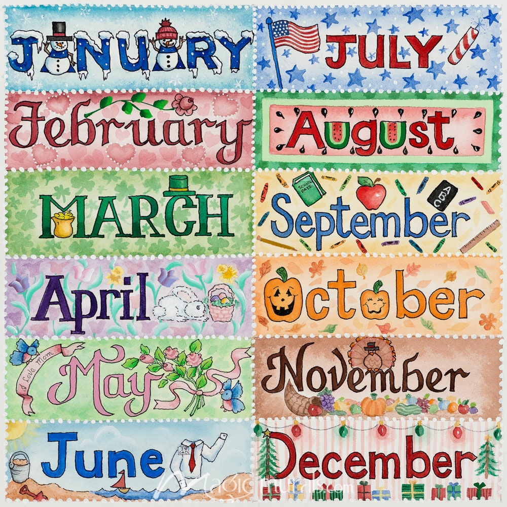 Calendar Month Signs Wallpaper Mural By Magic Murals Calendar Month Signs Wallpaper Mural By Magic Murals