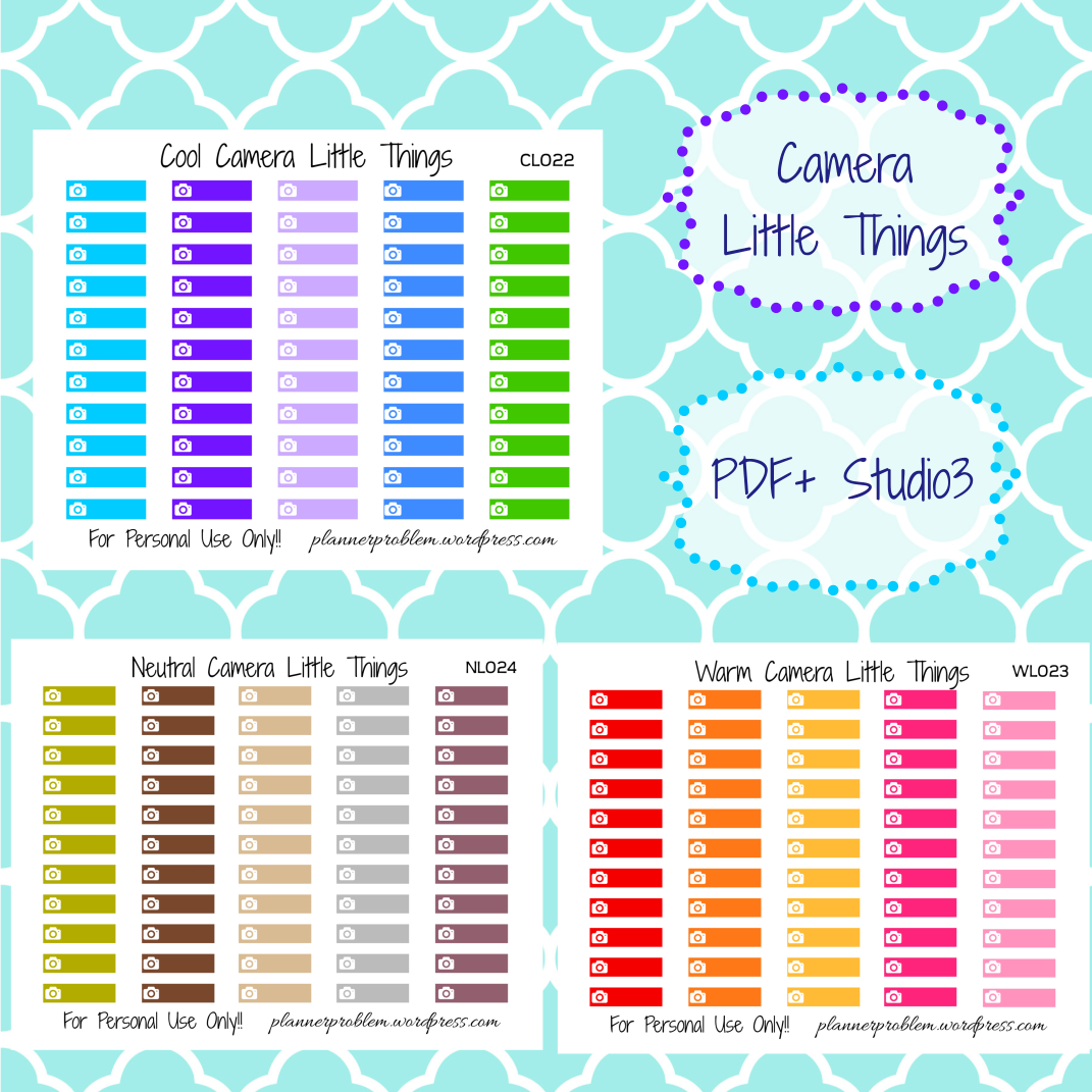 Camera Little Things Free Printable Planner Stickers PlannerProblem