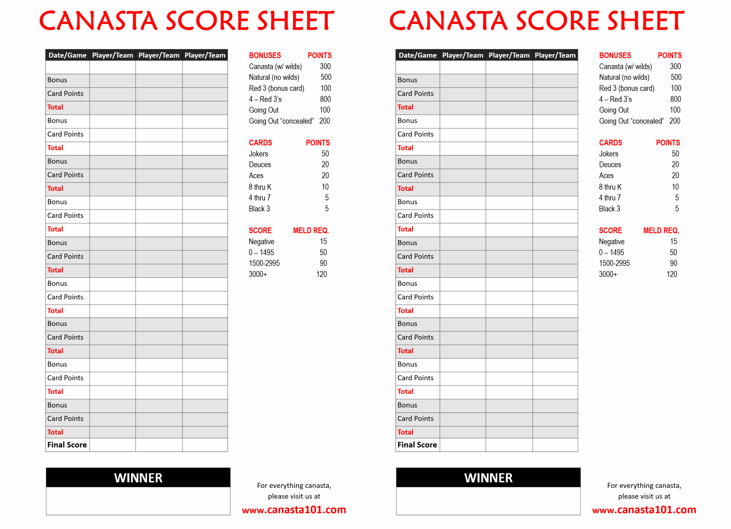 Canasta Score Sheet Free Canasta Scoring Melds Canasta101 Canasta Score Sheet Free Canasta Scoring Melds Canasta101