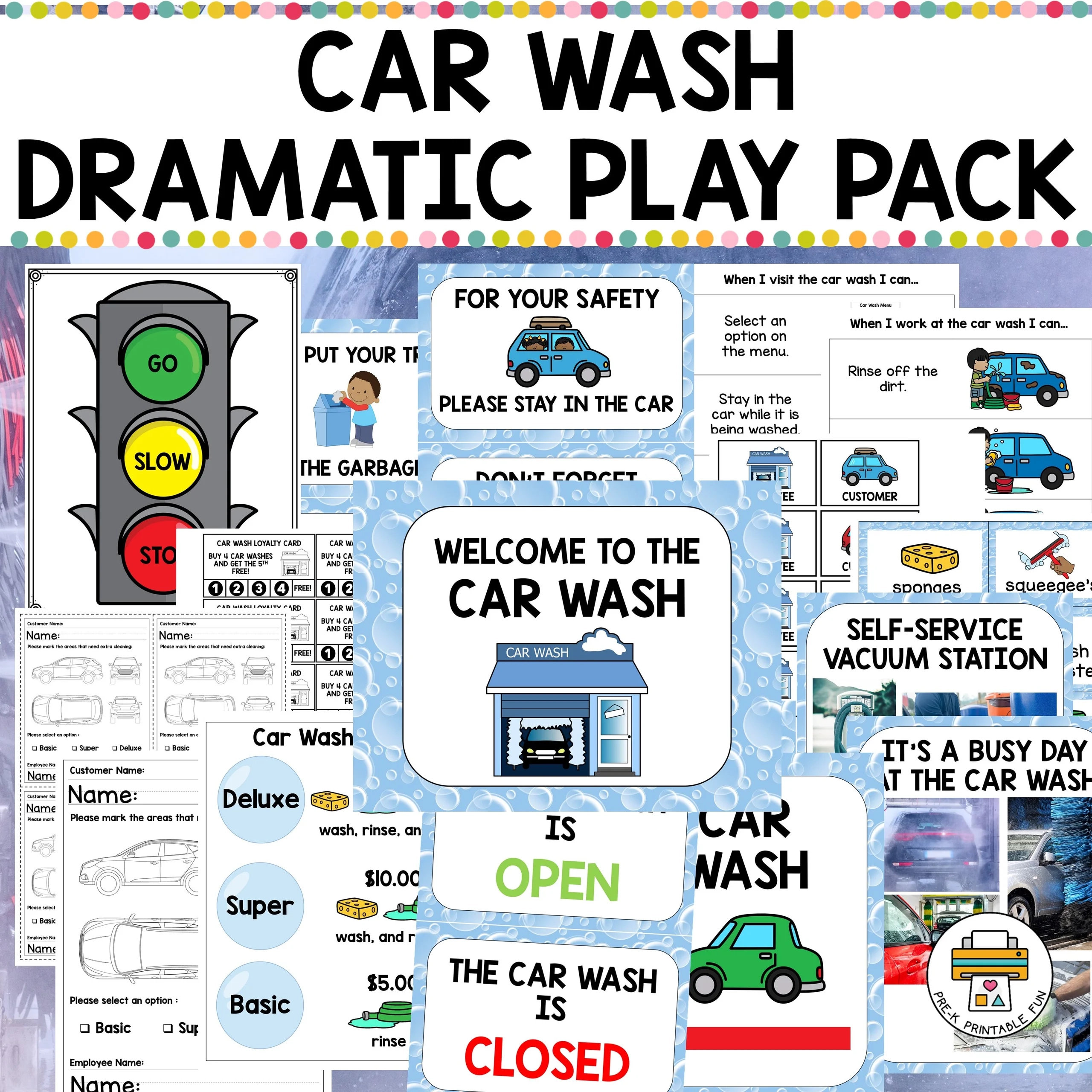 Car Wash Dramatic Play Pack