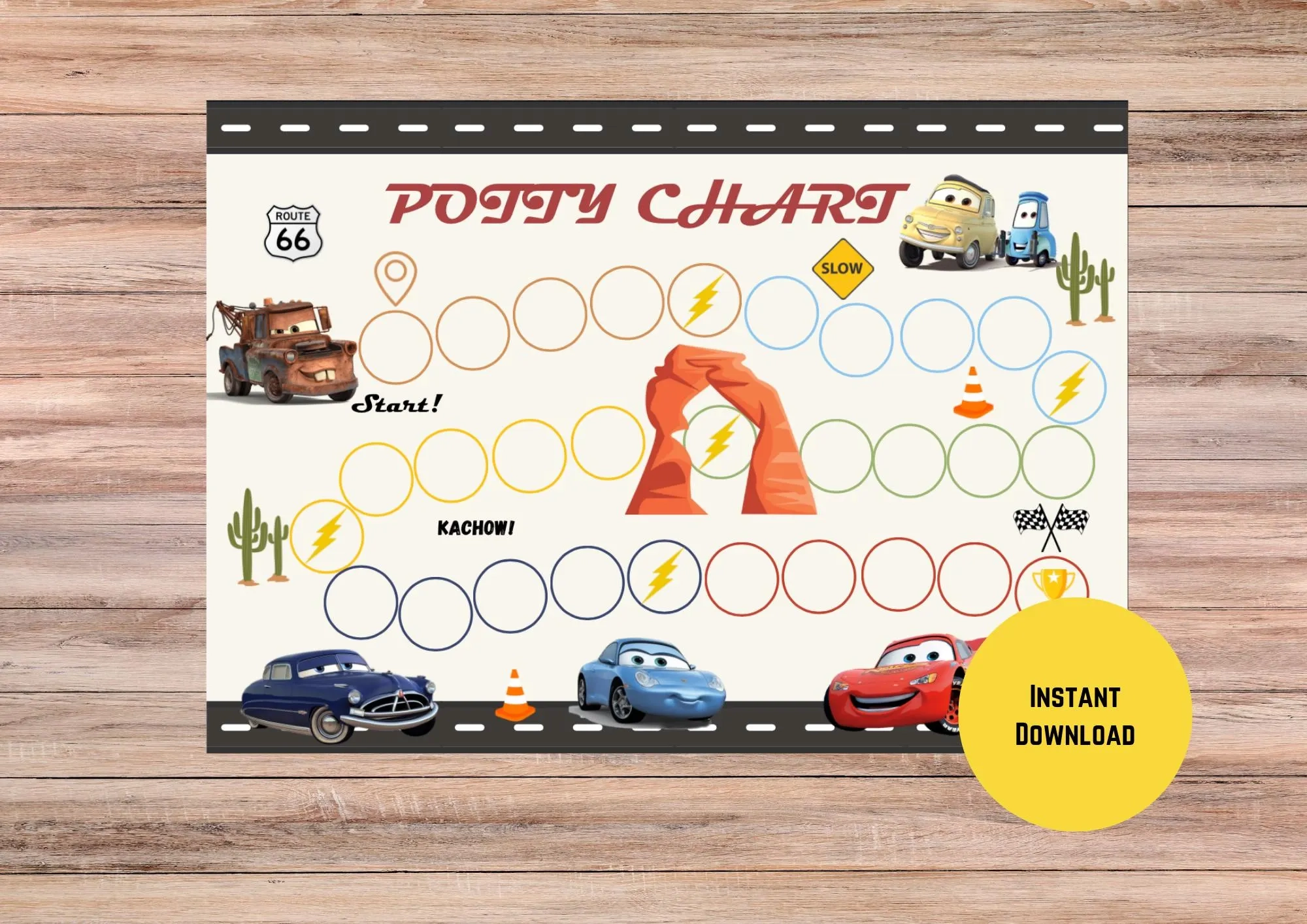 Printable Disney Cars Potty Chart