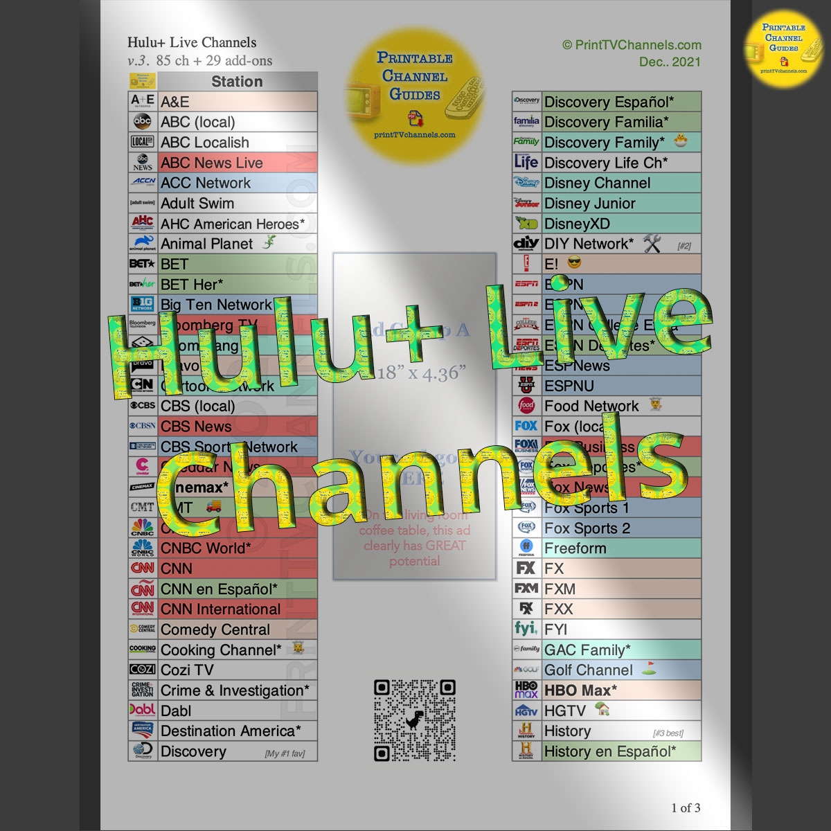 Hulu Printable Channel List Hulu Printable Channel List