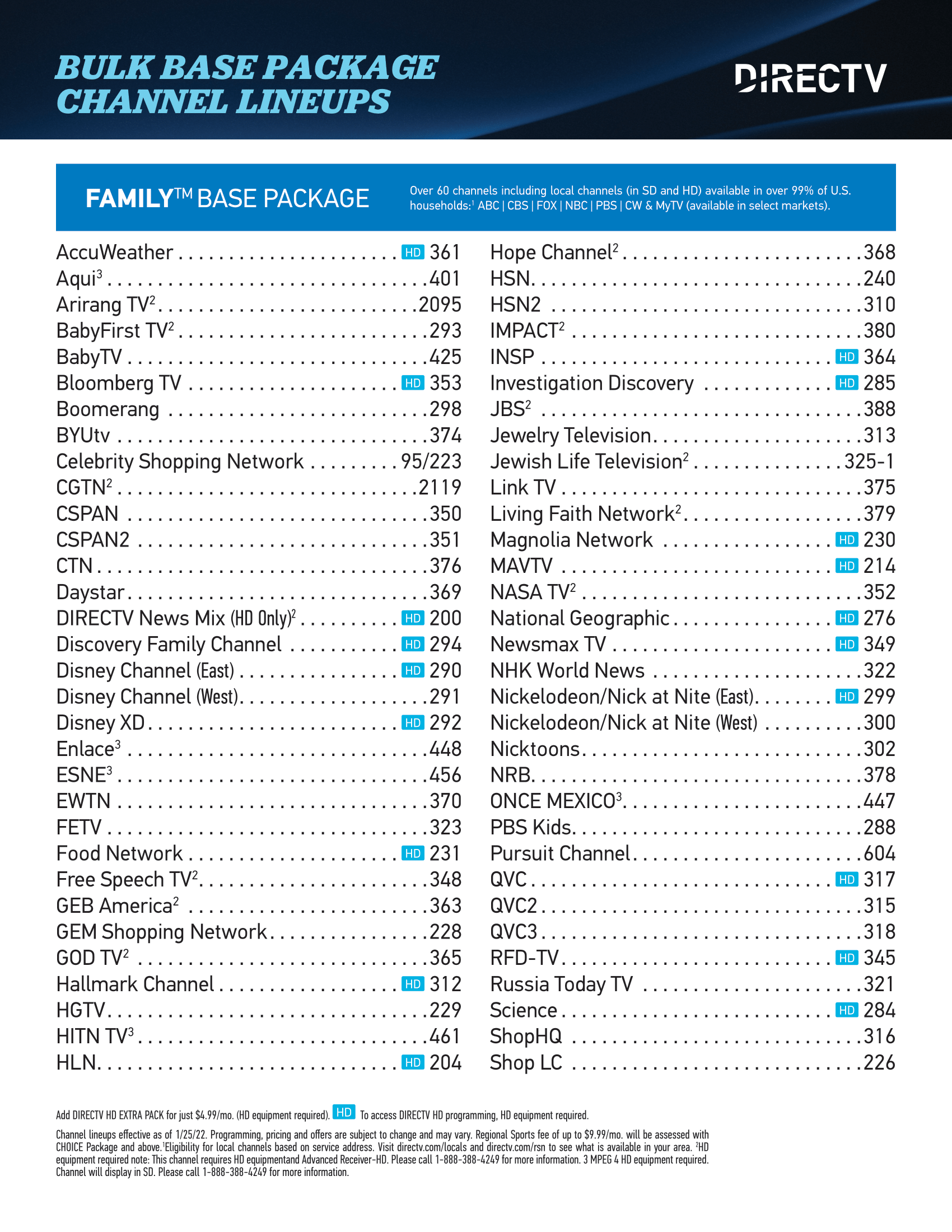 Directv Channel Listings Printable