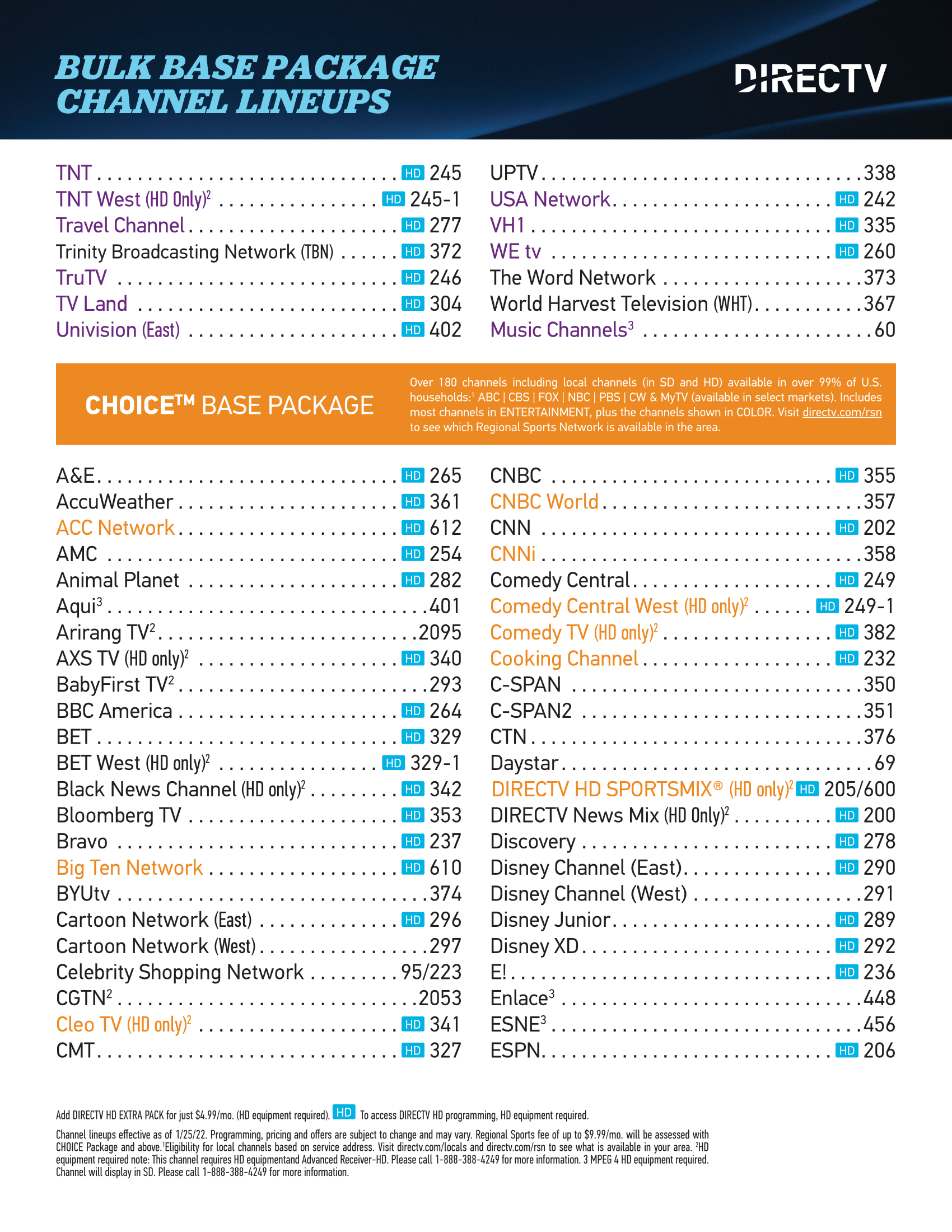 Directtv Printable Channel Guide